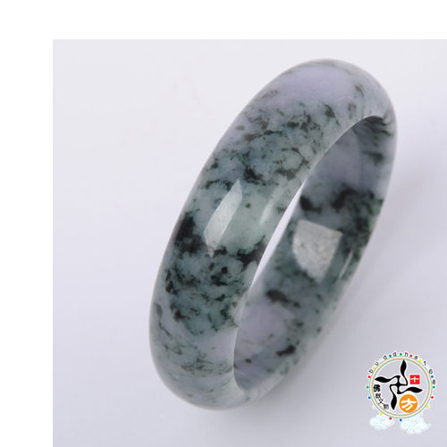 玉鐲{緬甸天然翡翠糯種飄花帶紫羅蘭A貨} 【 十方佛教文物】