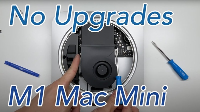 M1 版Mac mini 拆解報告，記憶體與硬碟都無法自行升級（應該說所有硬體