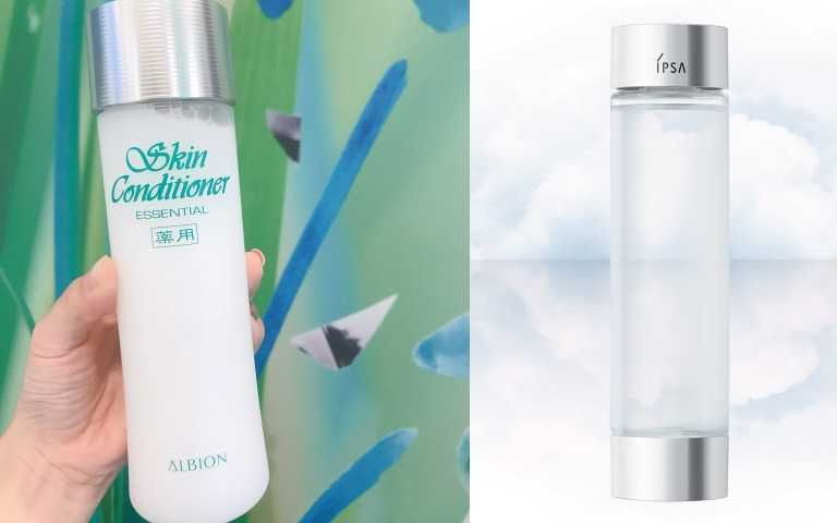 ALBION健康化妝水健康化妝水330ml／2,800元，165ml／1,650元； 110ml／1,150元、IPSA逆齡角質發光精露150ml／2,200元