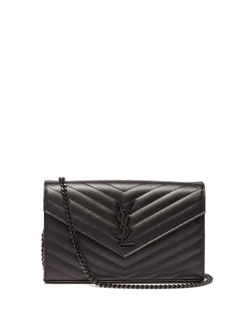 Saint Laurent - Ysl-monogram Quilted-leather Cross-body Bag - Womens - Black