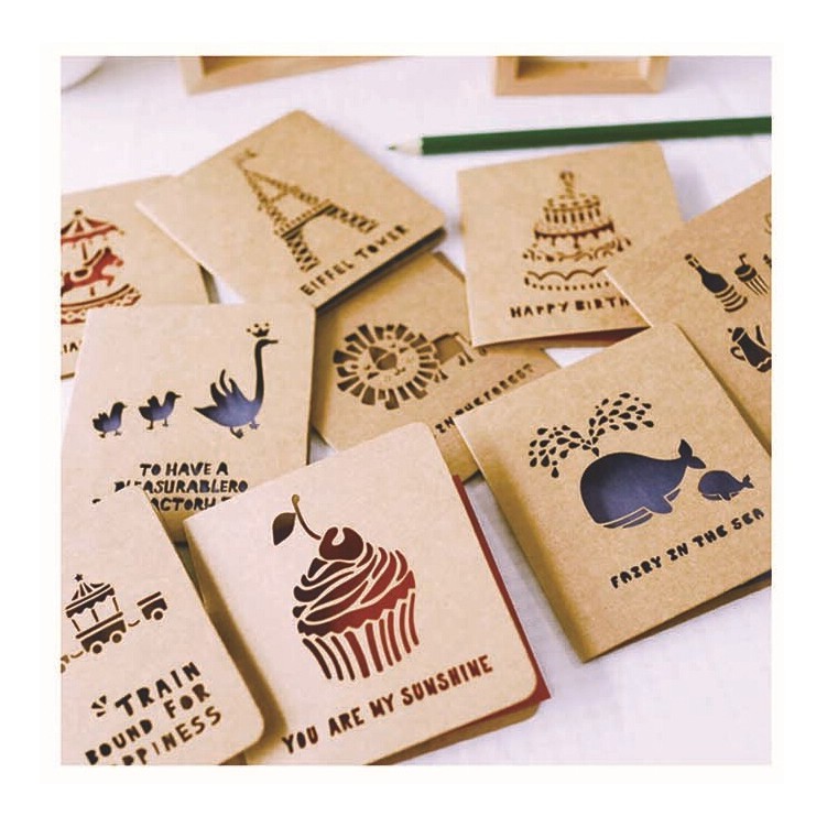 復古回憶 鏤空賀卡 附信封 創意節日 情人節卡片 生日卡片 卡片 聖誕卡