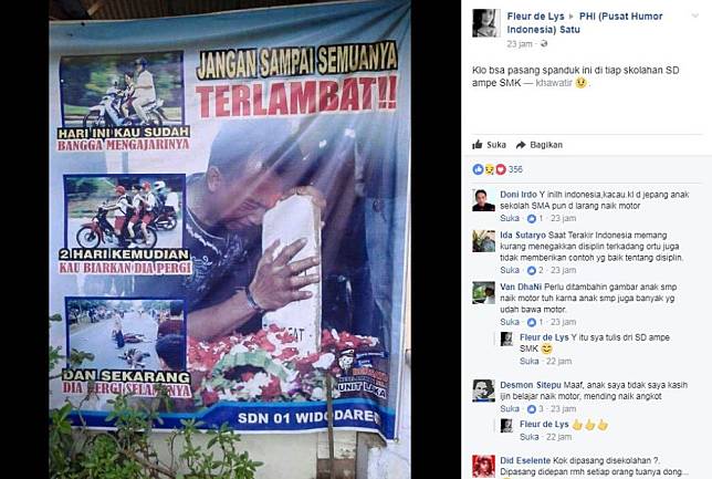 Poster Imbauan Ini 'Tampar' Orangtua yang Izinkan Anak SD Naik Motor