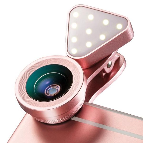 廣角手機鏡頭微距魚眼led補光燈三合一通用單眼攝影套裝