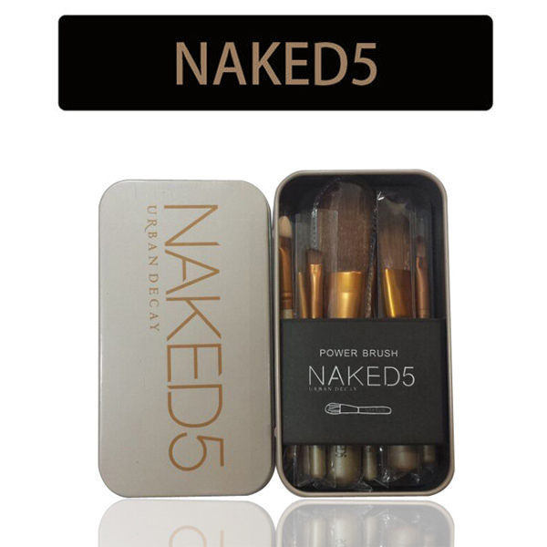 美國Urban Decay Naked5 超柔軟羊毛7隻專業彩妝香檳金化妝刷具組 限量鐵盒版【AN SHOP】