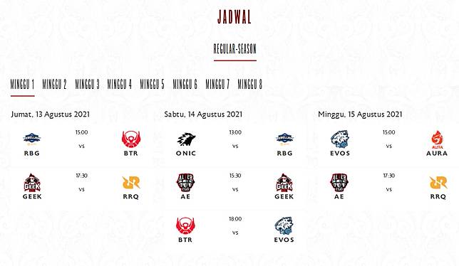 Season 8 id schedule mpl MSC 2022: