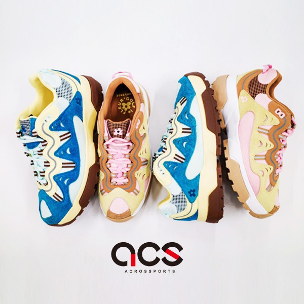 卡其/粉紅-168179C藍/黃-168180CGianno 是 Tyler 想像力之作：Tyler 將他對 BMX 單車與戶外徒步的熱愛融入其中，在加入跑鞋和籃球鞋等復古鞋型元素同時，他還將柔和線條