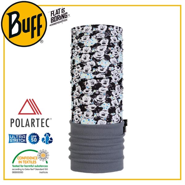 【BUFF 西班牙 兒童 迪士尼 保暖頭巾plus 斑點米奇】118312/圍脖/帽子/口罩/圍巾/吸溼排汗
