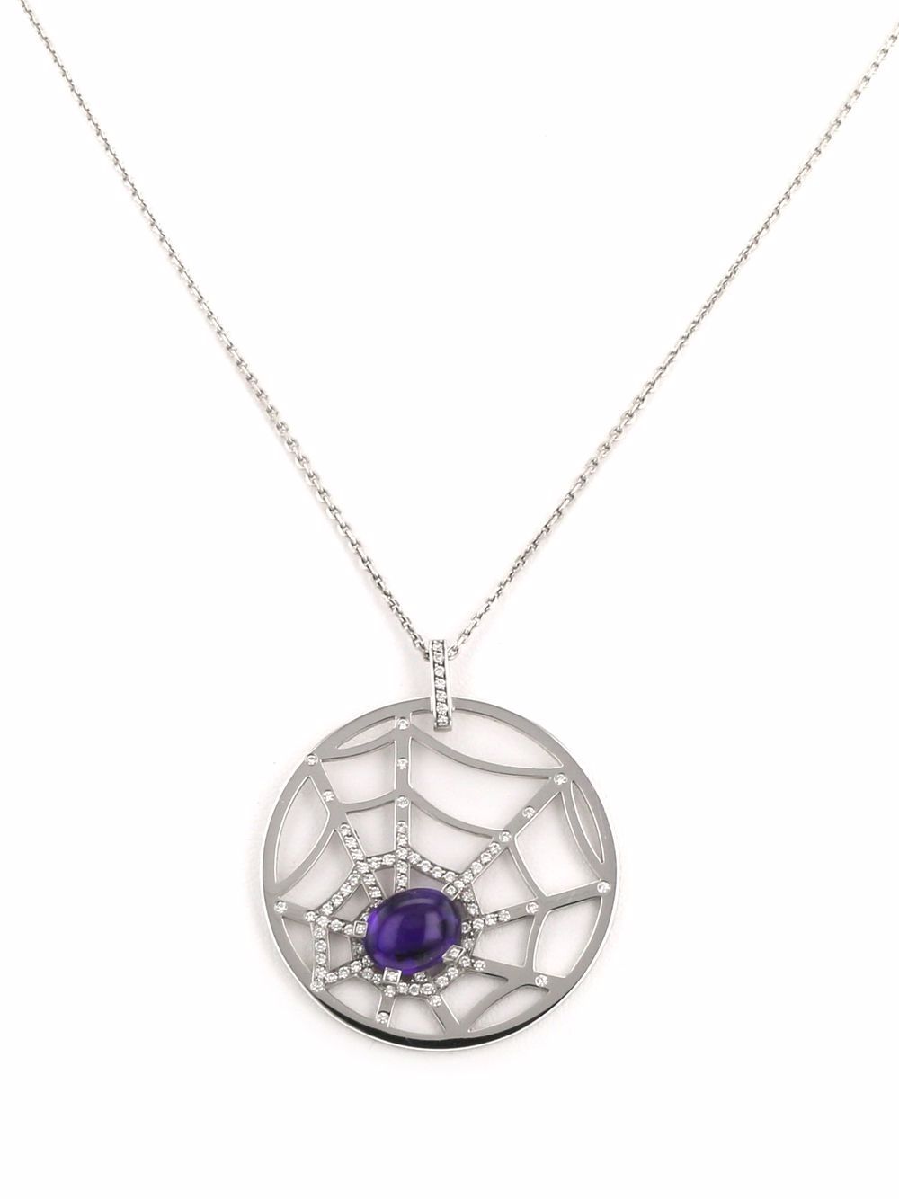 Chaumet - 2010s 18kt white gold Attrape Moi Si Tu M'Aimes diamond pendant necklace - women - Diamond/Amethyst/White Gold - One Size - Silver