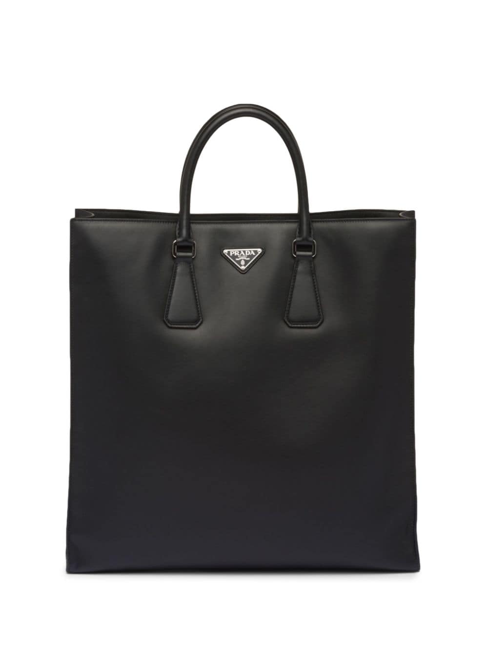 Prada - triangle-logo leather tote bag - men - Leather - OS - Black