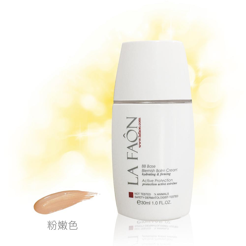 「全時無瑕防護霜」完美底妝,（敏感,乾,油,混合）全膚質適用。 【商品特色】保養及彩妝一次完成的全新設計研發 LA FAON 全時無瑕BB霜,能提供保濕、修護、隔離、滋養、安撫、潤色、明亮的七大功效功