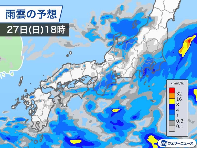 週間天気 週後半は前線北上 次の週末は広く雨に