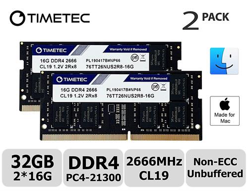 【美國代購】Timetec Hynix IC 32GB KIT（2x16GB）相容Apple 2019 iMac 27吋Retina 5K顯示屏 Mac Mini