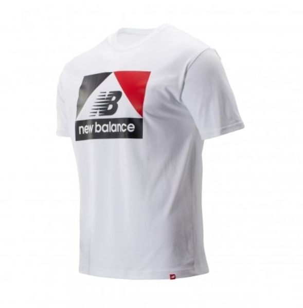 New Balance 男款白色懷舊LOGO短袖上衣-NO.AMT93522WT