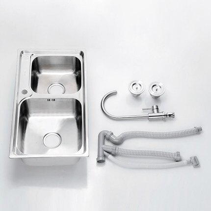 水槽 ARROW箭牌衛浴304不銹鋼水槽雙槽廚房洗菜盆洗碗池臺下盆水槽套餐