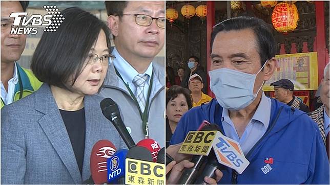 滯武漢台人返台遙遙無期，前總統馬英九(右)給總統蔡英文(左)解方。(圖／TVBS資料照)