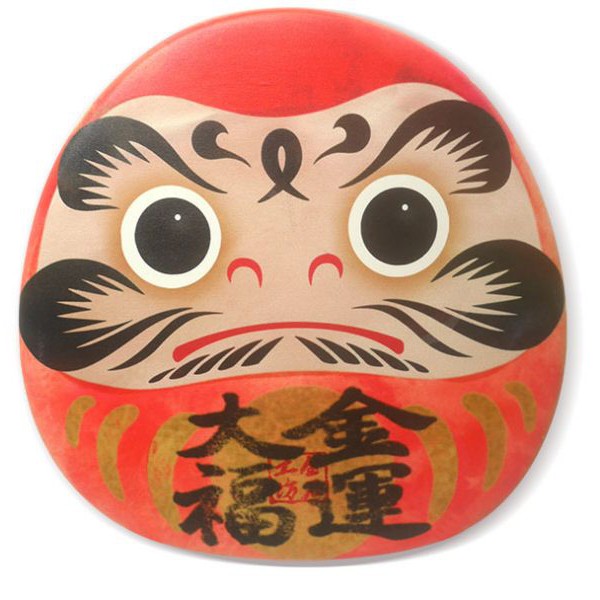 【金石工坊】不倒翁金運大福隔熱文創餐墊/隔熱墊/鍋墊-達摩 大願成就 招好運 招福氣