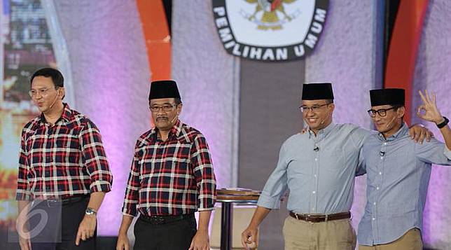 Keakraban Paslon Cagub dan Cawagub Usai Debat Pilkada DKI Jakarta 2017