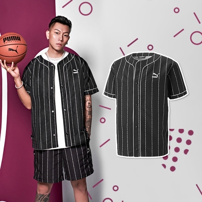 Puma 短袖 TEAM Baseball Jersey 男女款 黑 棒球風 襯衫 寬版 E.SO瘦子 著用款 62249101