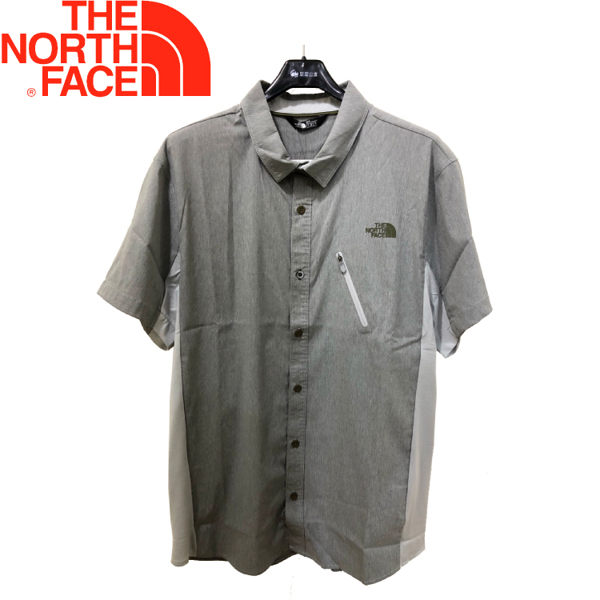 【The North Face 男款 短袖襯衫《淺灰》】NF0A2SMT/快乾透氣/排汗襯衫/運動襯衫★滿額送