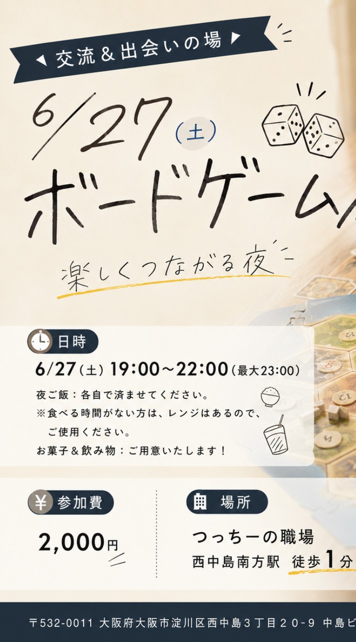 6/27(土)西中島ボードゲーム会