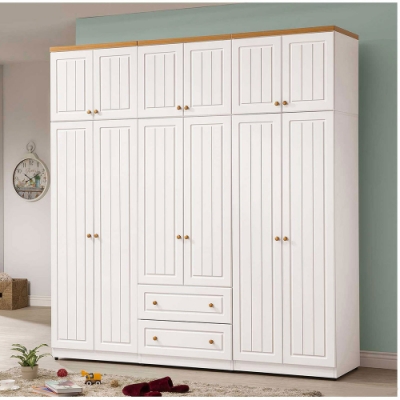 H&D 白色7.5*8尺組合衣櫃