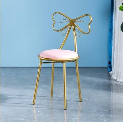 北歐網紅椅子化妝椅臥室靠背椅現代簡約餐椅美甲凳梳妝臺凳子 [快速出貨] 七色堇