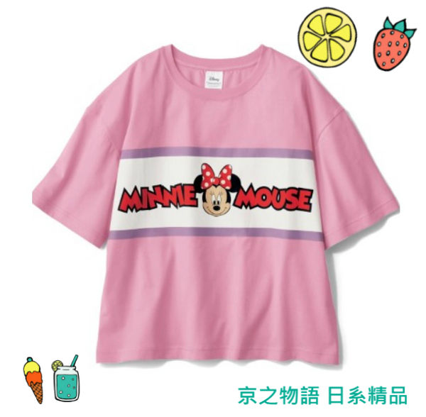 【京之物語】日本迪士尼米妮落肩寬版厚磅上衣T-shirt s-m號 現貨