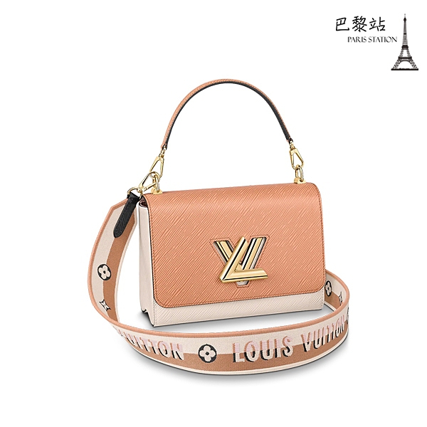 【巴黎站二手名牌專賣店】＊現貨＊LV 路易威登 真品＊M55677 TWIST MM系列EPI焦糖拚色手提肩背包