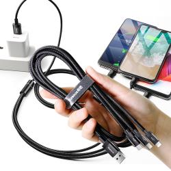 Baseus倍思 可傳輸充電線一拖三數據線 for Lightning 8 Pin+Type-C+Micro USB-120CM