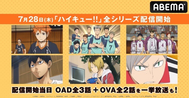 ハイキュー 第1期 第4期 劇場版総集編 Oad Ovaまで 全シリーズ がabemaで配信開始 無料一挙放送企画も 超 アニメディア