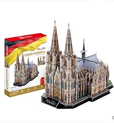 樂立方3D立體拼圖成人建筑紙模型兒童手工益智拼裝積木玩具legao