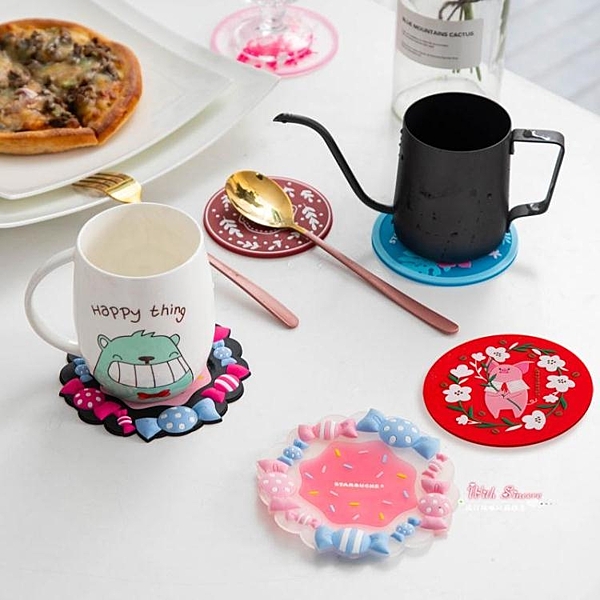 星巴克櫻花杯墊流沙貓爪杯墊馬克杯隔熱墊橡膠墊防滑通用硅膠杯墊