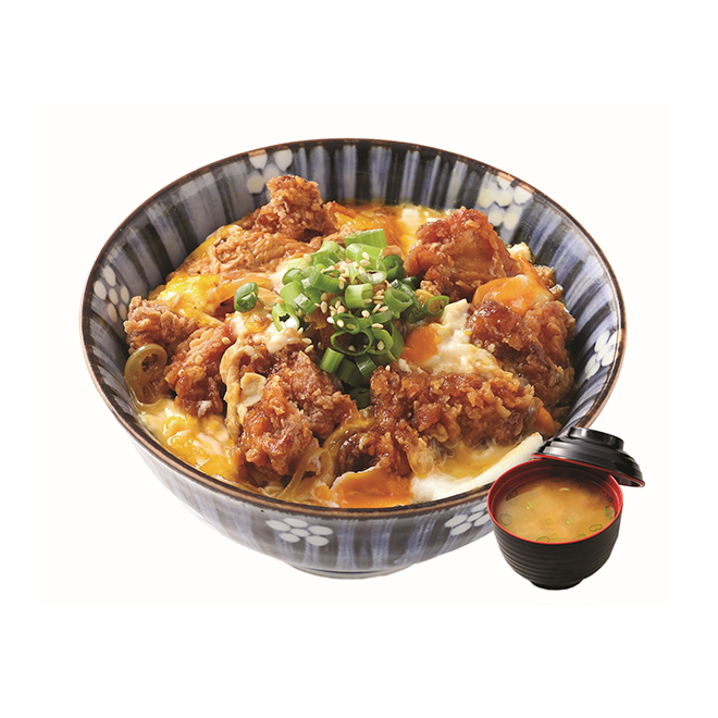 使用CAS認證去骨雞腿肉，加上特調丼汁搭配新鮮洋蔥，淋上金黃蛋液，口感滑嫩！ 商品規格： 餐點均附味噌湯，內用白飯、麥茶無限續加。 使用說明： 1.鮮五丼僅部分門市配合兌領。 2.請出示本券至全台鮮五