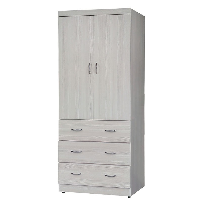 【CA64-837】無敵雪松3×7尺三抽衣櫥 寬81.3公分×深60公分×高202.2公分 $3,900 【商品規格】 ＊耐磨 床組浮雕 內外同色【是否需要組裝】＊需簡易組裝◎品築家具精心為您的起居環