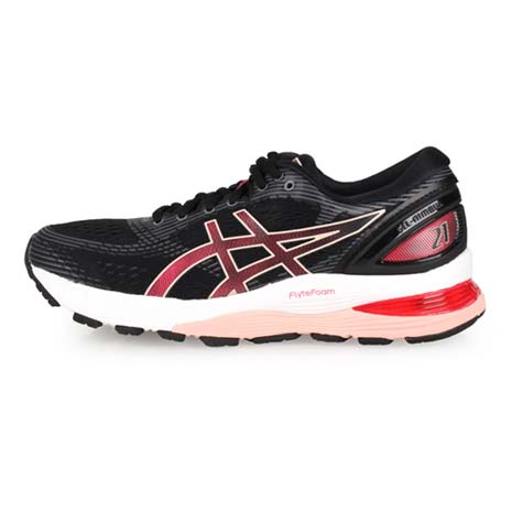 【ASICS】GEL-NIMBUS 21 女慢跑鞋-路跑 亞瑟士 黑玫粉25.5