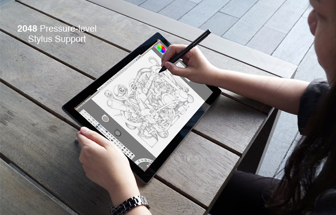 對繪圖有需求的使用者可以搭配2048段感壓手寫筆揮灑創意。