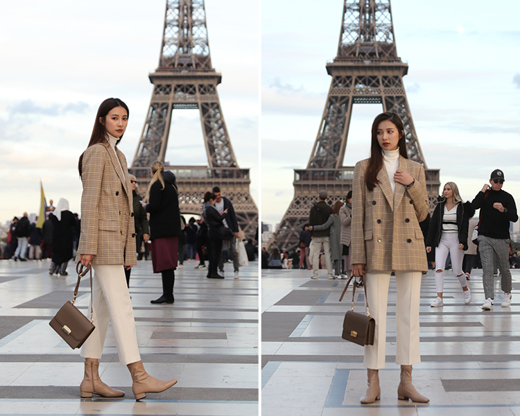 奶茶色 奶茶靴 奶茶色鞋子穿搭 奶茶短靴 西裝外套穿搭 西裝外套女