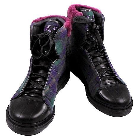 Y-3山本耀司 蘇格蘭紋雙色拼接中筒造型靴男款US 7.5號