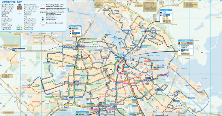 阿姆斯特丹 GVB交通地圖/ 圖片來源