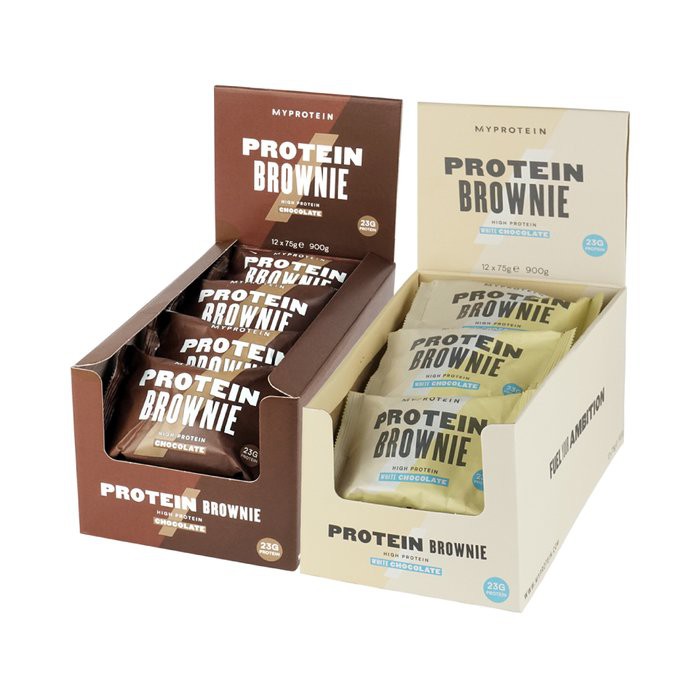 英國Myprotein 巧克力布朗尼隨時隨地 補充蛋白營養!注意：此為盒裝賣場口味◆ 巧克力◇ 白巧克力營養成分如圖所見