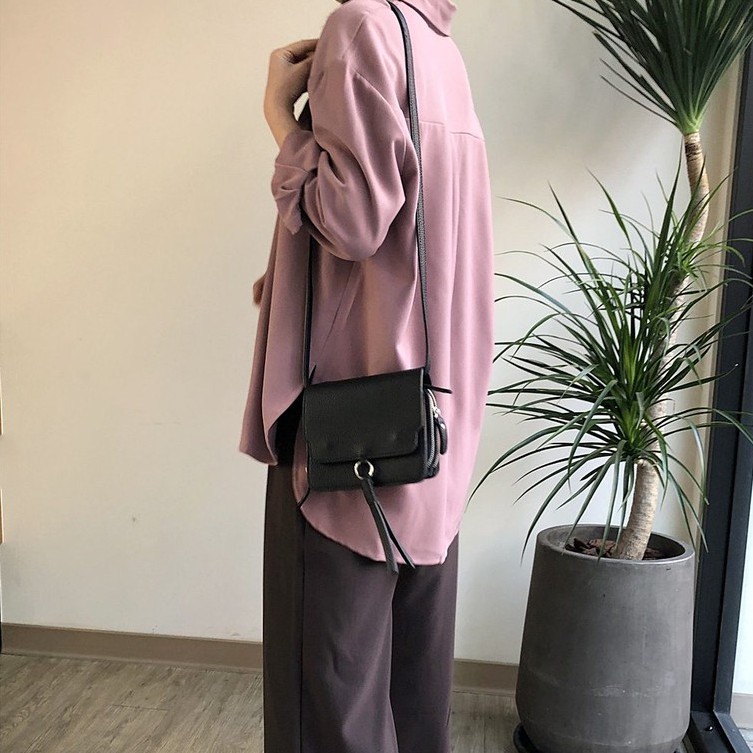 【自訂款】長版雪紡襯衫-豆沙色-TMH