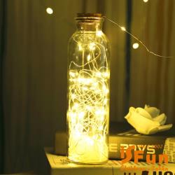 iSFun 告白玻璃瓶 浪漫滿天星銅線燈 暖黃光圓形瓶