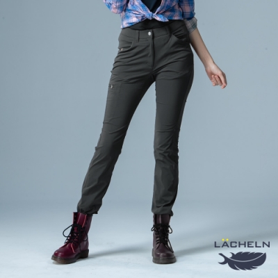 【LACHELN】女款-吸濕排汗彈性修身功能長褲-炭灰色(L91W702)