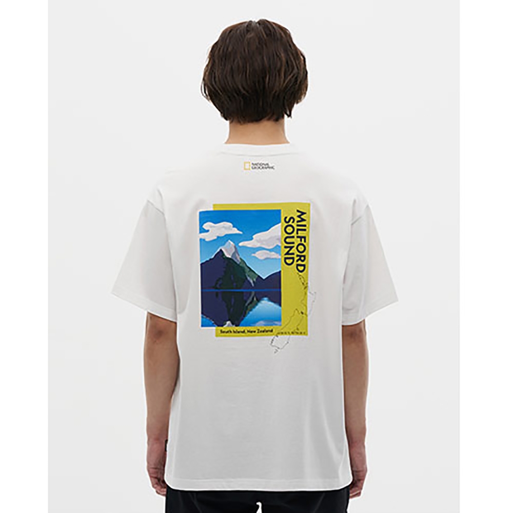 National Geographic Semi Overfit Travel T-Shirt 男女 短袖上衣 白