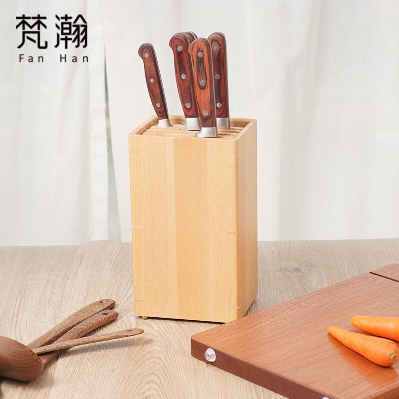 梵瀚日式木質刀架廚房用品置物架多功能刀座家用可拆洗刀具收納架