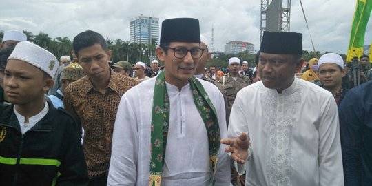 sandiaga uno hadiri acara maulid nabi di Monas. ©2017 Merdeka.com/nur habibie