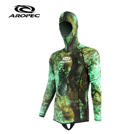 AROPEC Conceal-Top 打獵男款連帽潛水防寒上衣 迷彩綠
