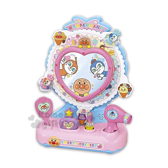 〔小禮堂〕麵包超人 魔鏡梳妝台組《大臉.小病毒.盒裝》化妝台