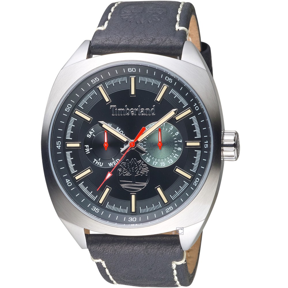 原廠公司貨具日期、星期顯示不鏽鋼錶殼、皮革錶帶料號:TBL.15931JS/02美國知名品牌「Timberland」的成功故事就從第一雙防水皮靴Yellow Boots開始……Timberland的歷