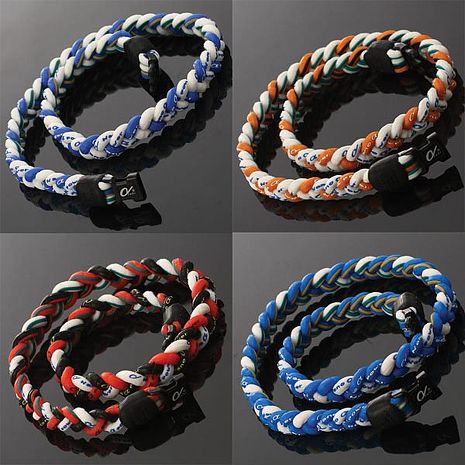 【阿發鈦】nano-a-power 競賽款 項圈 (三編)Y224 ( 白白藍 ) S(45